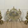Ornate Pierced Brass Fire Screen