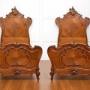 Pair Of Carved Walnut Single Beds