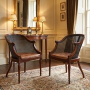 Pair Of Regency Style Mahogany Bergère Armchairs