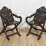 Pair of 19th century Chinese folding armchairs
