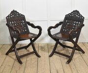 Pair Of 19th Century Chinese Folding Armchairs