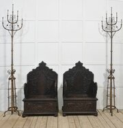 Pair Of 19th Century Carved Ceremonial Armchairs