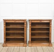 Pair Of 19th Century Walnut Open Bookcases