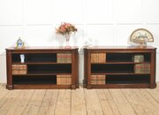 Pair Of Low Mahogany Open Bookcases