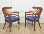 Pair Of Mahogany Elbow Chairs 