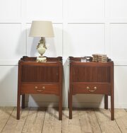 Pair Of Mahogany Tray Top Bedside Cabinets
