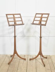 Pair Of Oak Adjustable Music Stands