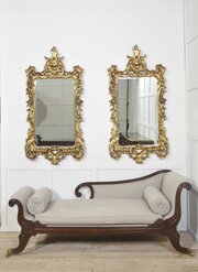 Pair Of Baroque Style Carved And Gilded Mirrors