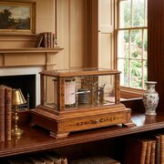 Rare Hezzanith Oak Cased Barograph With Art Nouvea