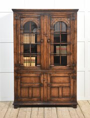 Solid Oak Two Door Bookcase