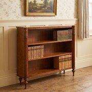 Walnut Open Bookcase With Adjustable Shelves