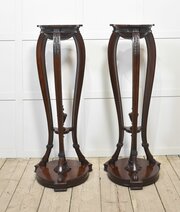 Air Of Carved Mahogany Stands