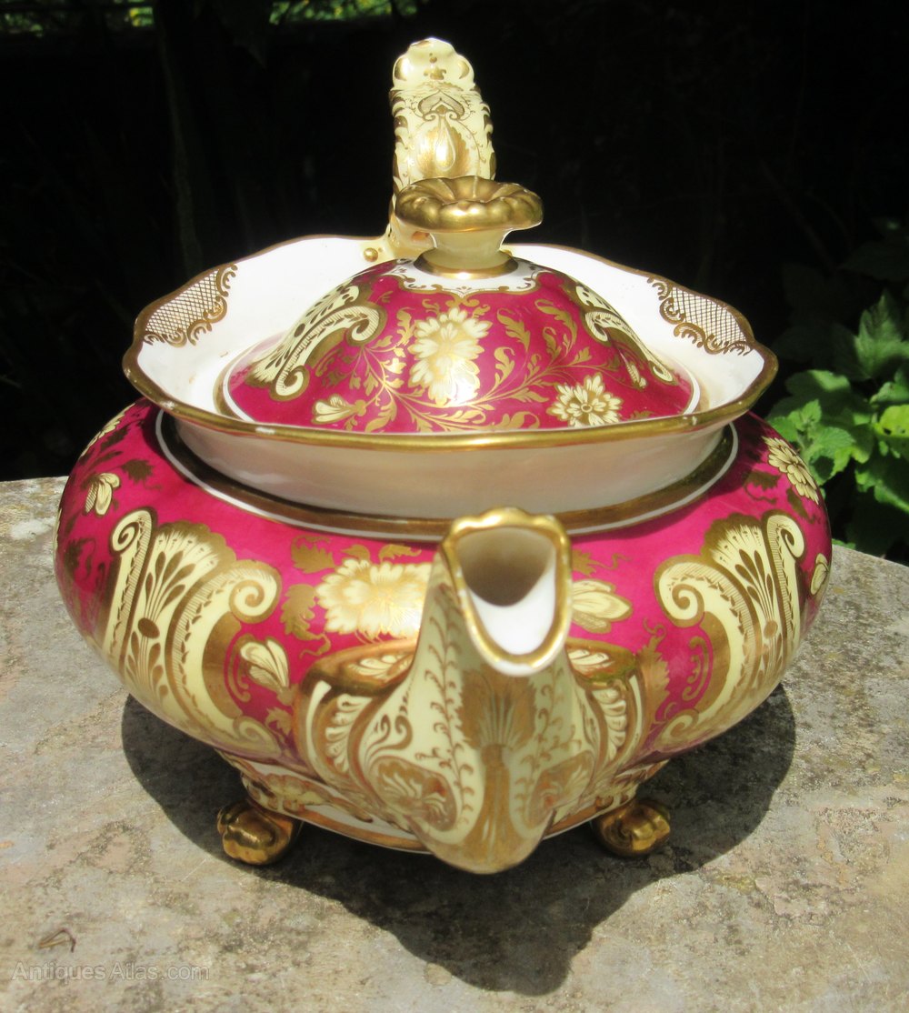 Antiques Atlas English Porcelain FinelyGilded Teapot C1840