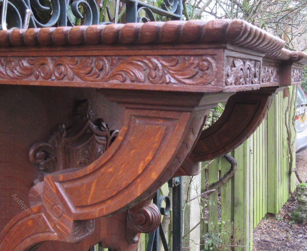 Large English Carved Oak Bracket C1860 Antiques Atlas