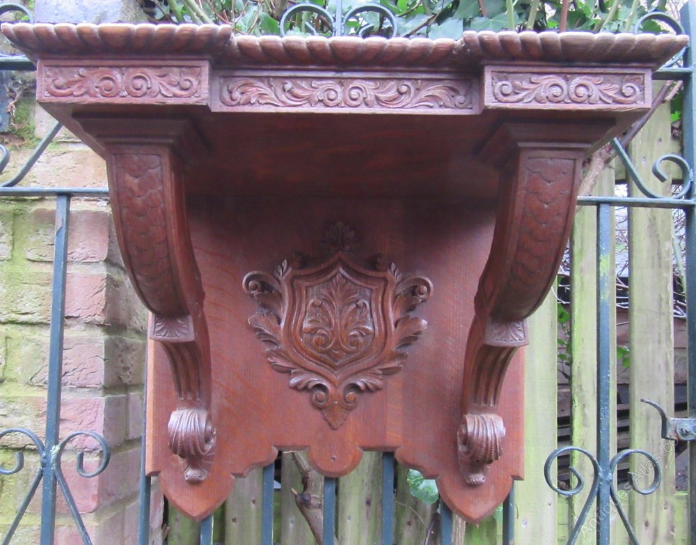 Large English Carved Oak Bracket C1860 Antiques Atlas