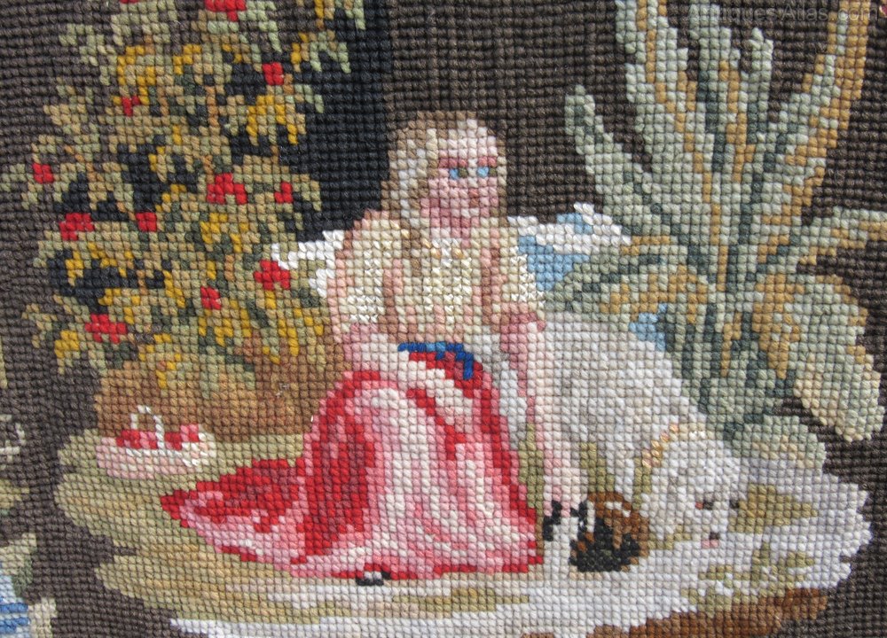 Antiques Atlas Large Victorian Needlework Tapestry Panel