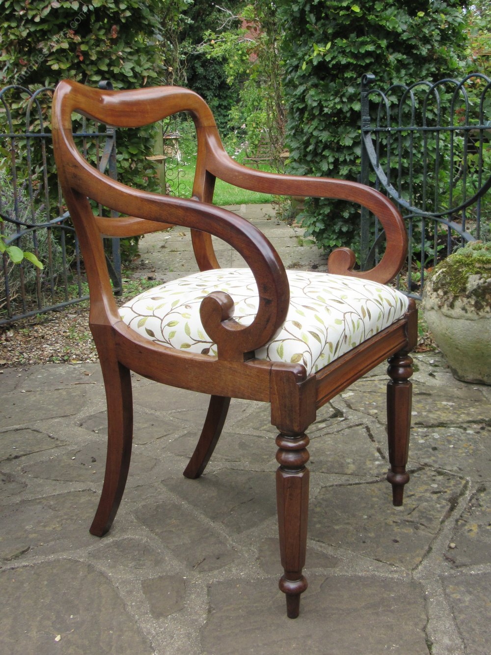 Mahogany Scroll Arm Chair C1840 Antiques Atlas