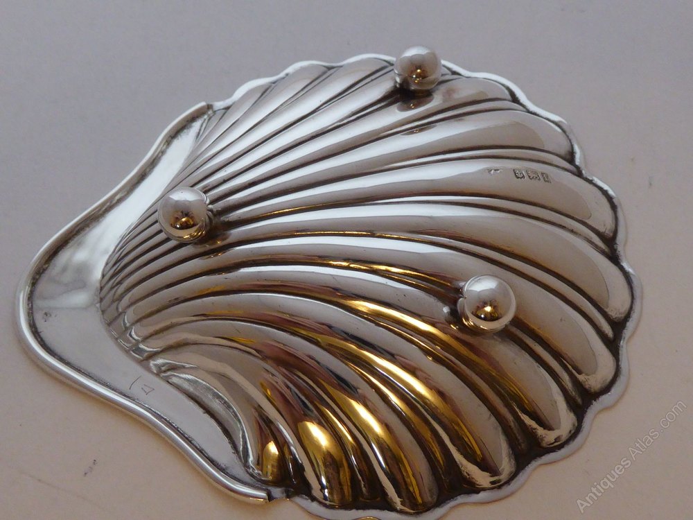 Antiques Atlas 1905 Silver Butter Dish Knife Set Glass Liner Box