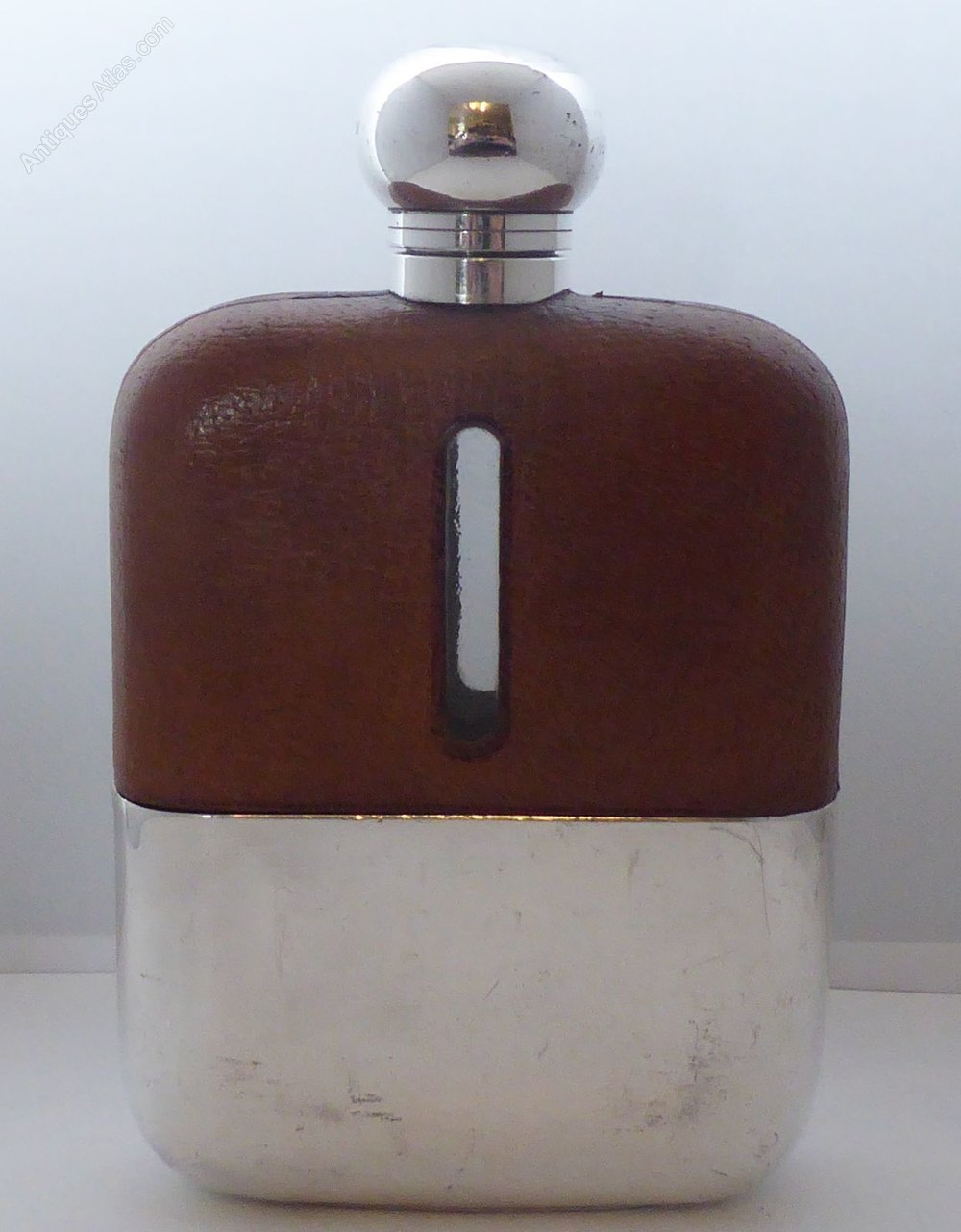 Antiques Atlas 1930's James Dixon Hip Flask Leather Plated