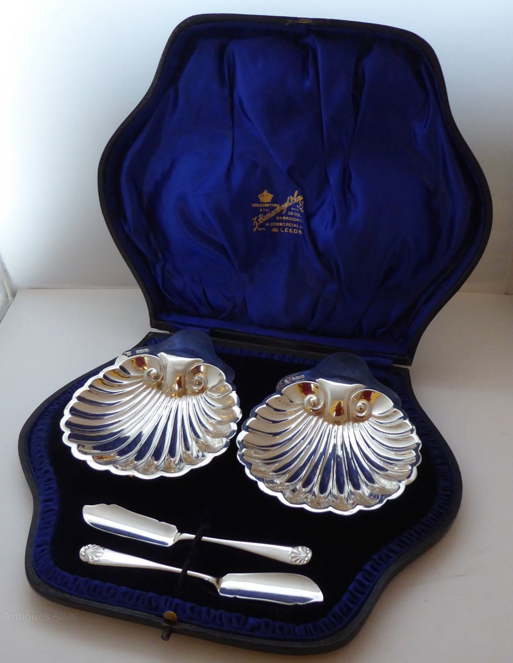 Antiques Atlas Boxed Pair 1904 Solid Silver Butter Dish Knife Set