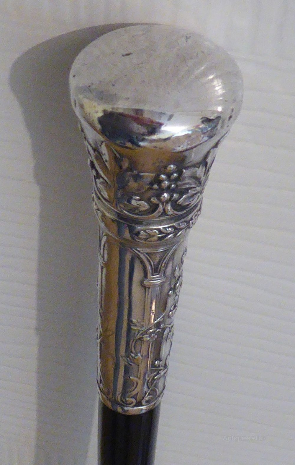 Antiques Atlas C1900 French Walking Stick Cane Silver Pommel