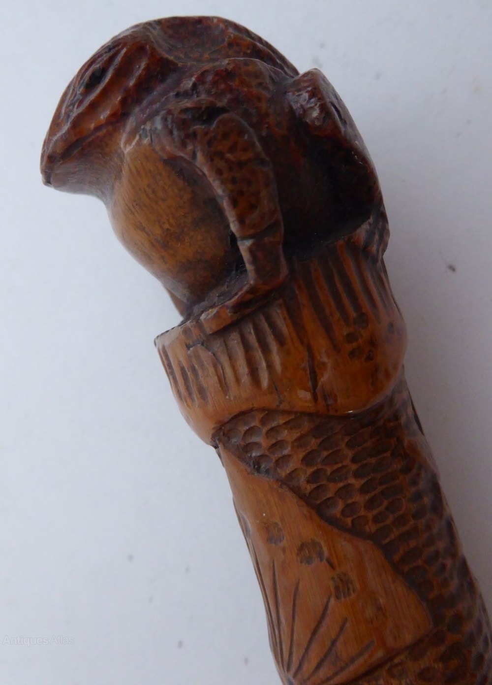 Antiques Atlas C1920's Japanese Carved Bamboo Shaft Walking Stick