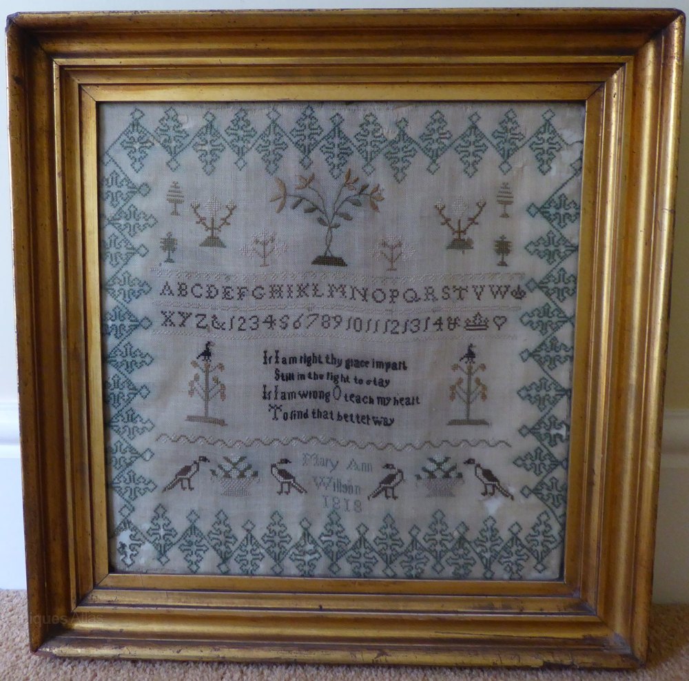 Antiques Atlas Geordian Needlework Sampler Mary Ann Willson 1818