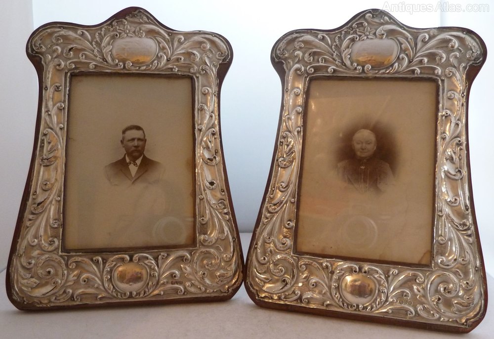 Antiques Atlas Pair 1910 Solid Silver Picture Frame Wooden Backs