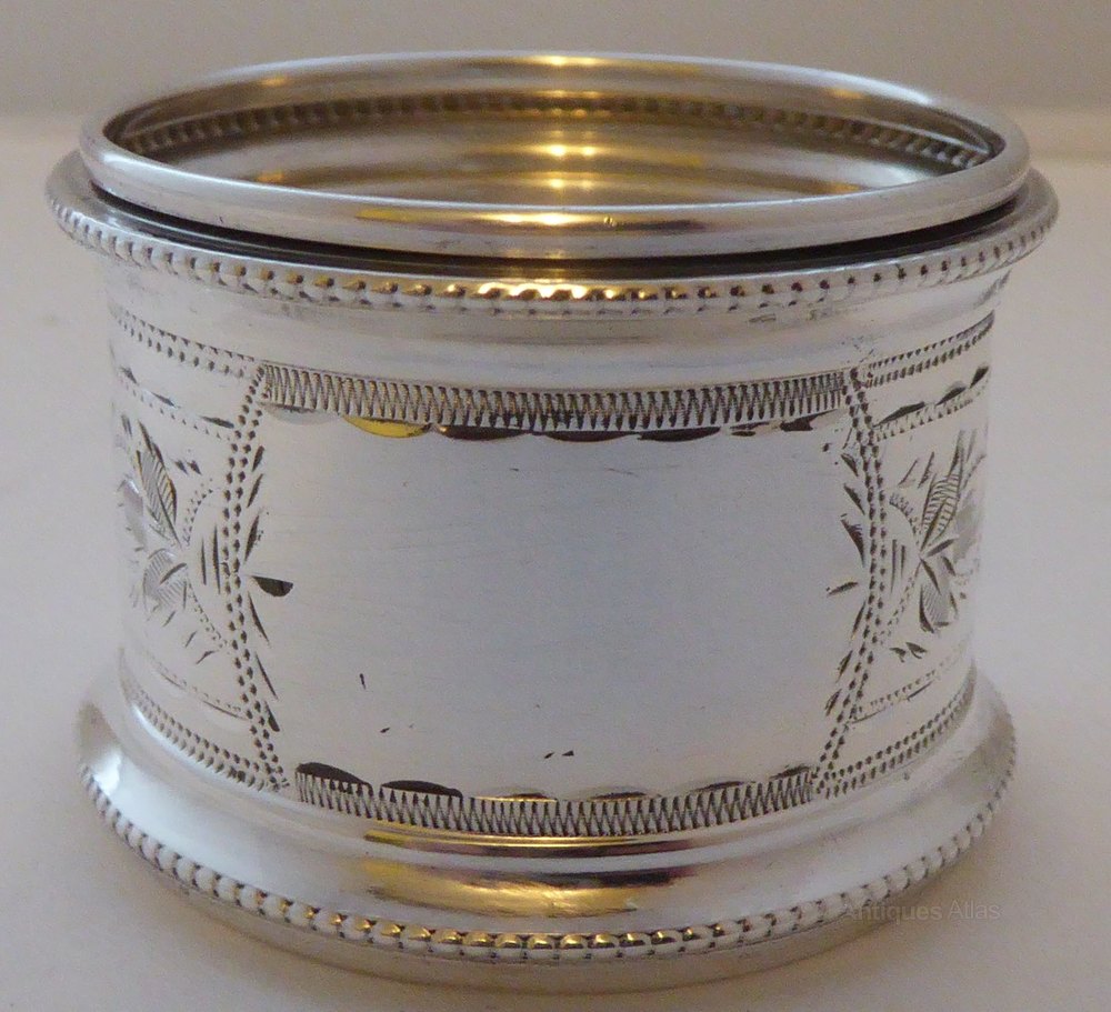 Antiques Atlas Set 4 1910 Solid Silver Napkin Rings