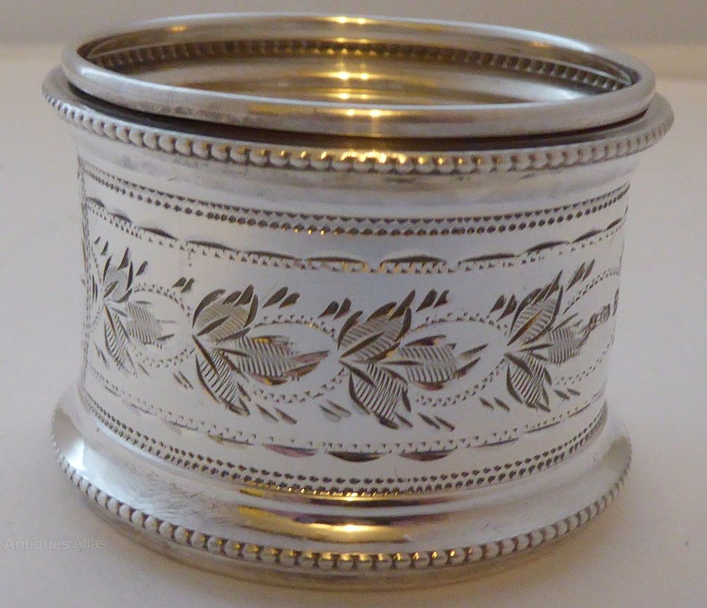 Antiques Atlas Set 4 1910 Solid Silver Napkin Rings
