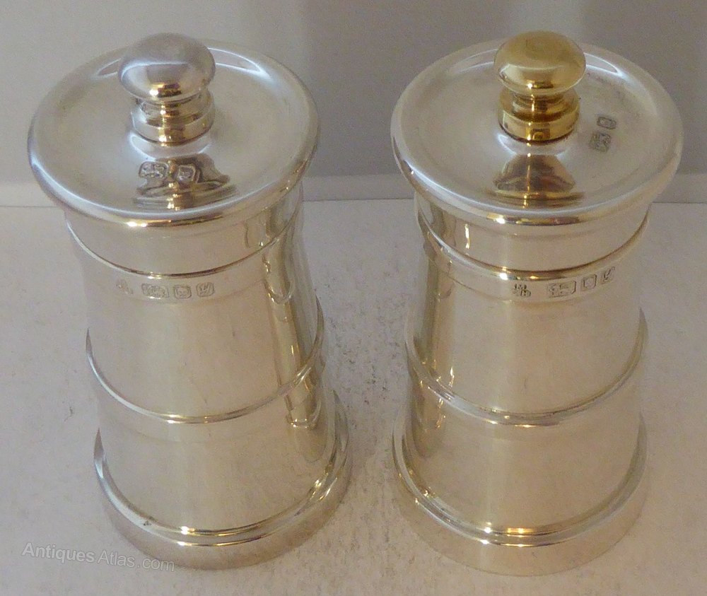 Antiques Atlas Silver Cruet Set Salt And Pepper Grinders Mills