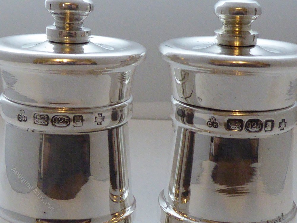Antiques Atlas Silver Cruet Set Salt And Pepper Grinders Mills