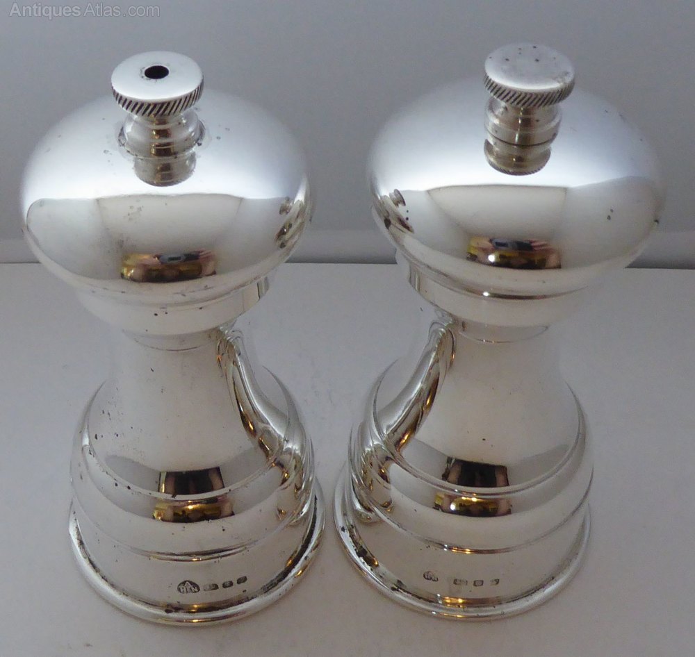 Antiques Atlas Silver Cruet Set Salt And Pepper Grinders Mills