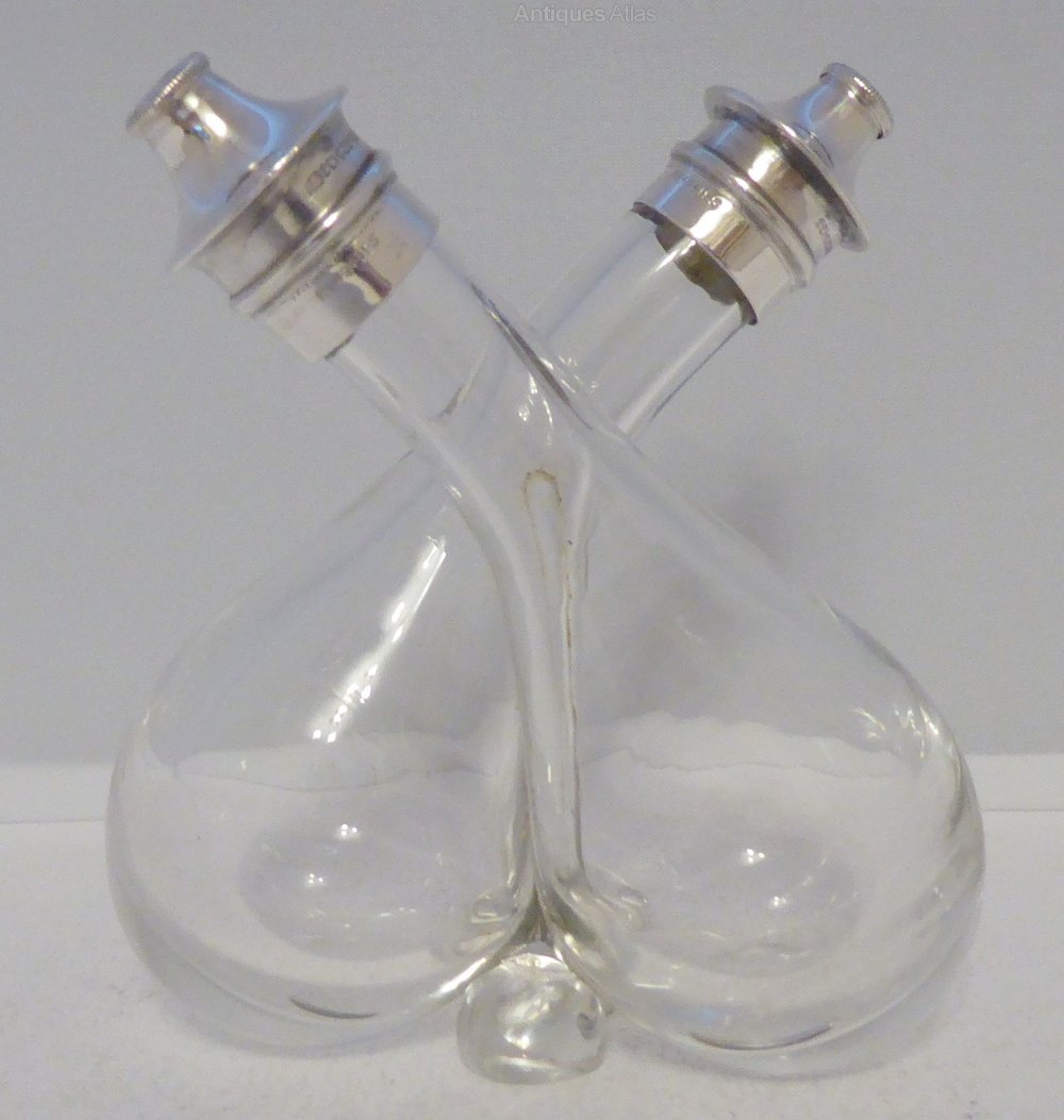 Antiques Atlas Silver Glass Oil Vinegar Vinaigrette Bottle Cruet