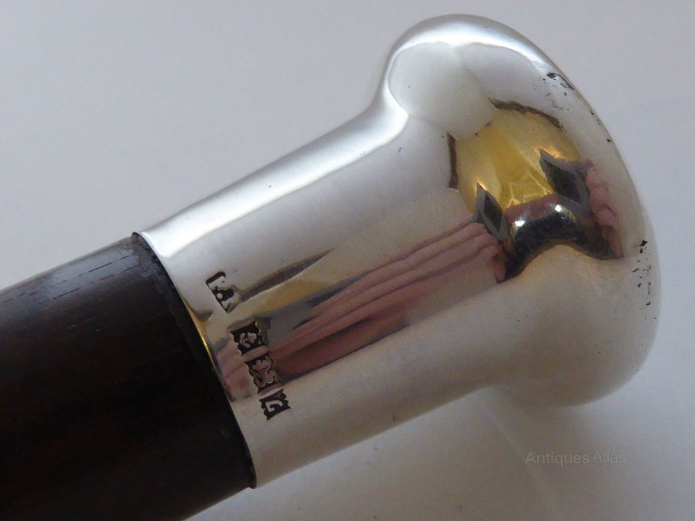 Antiques Atlas Snakewood Walking Stick Cane 1960 Silver Pommel