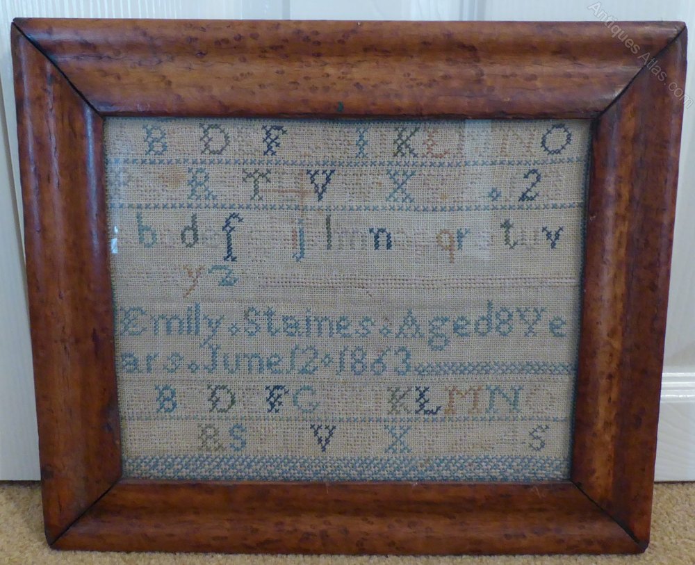 Antiques Atlas Victorian Alphabet Needlework Sampler Tapestry