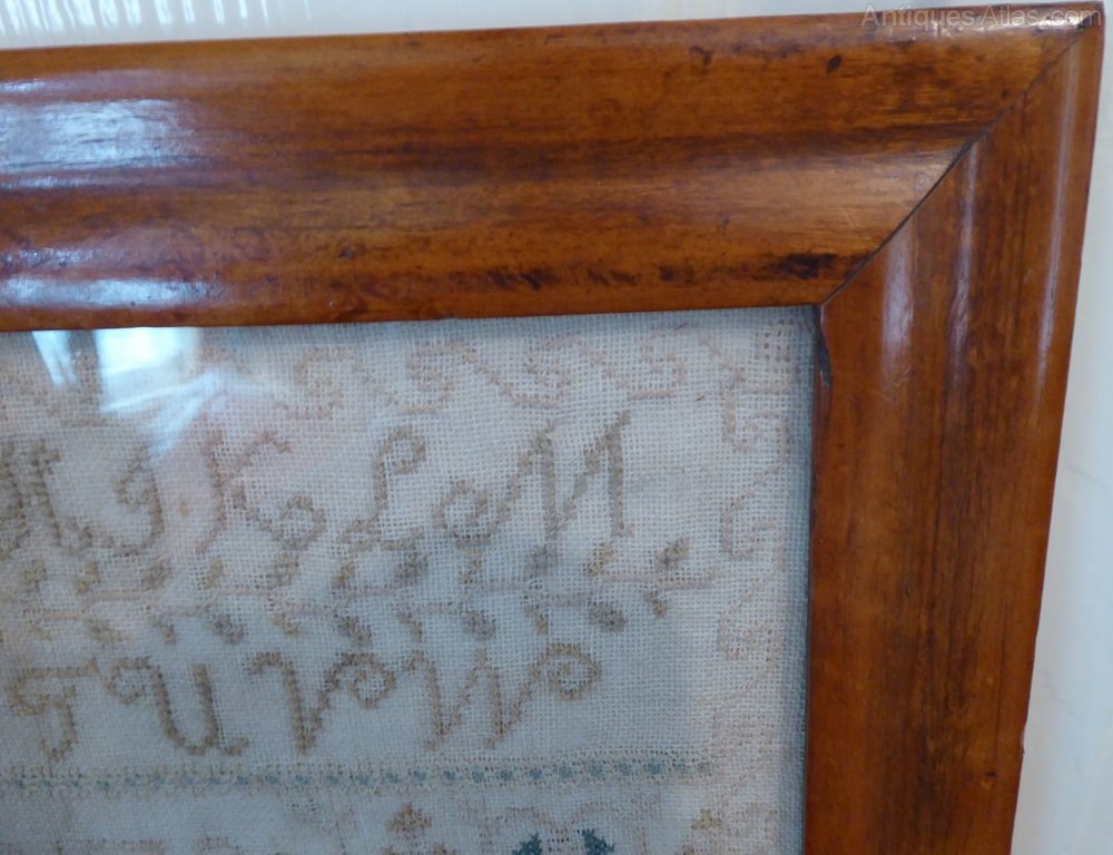 Antiques Atlas Victorian Alphabet Needlework Sampler C1870