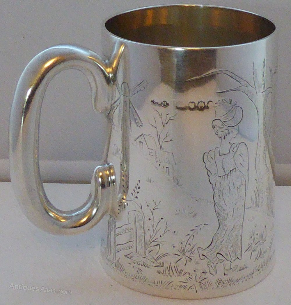 Antiques Atlas Victorian London 1889 Solid Silver Christening Mug