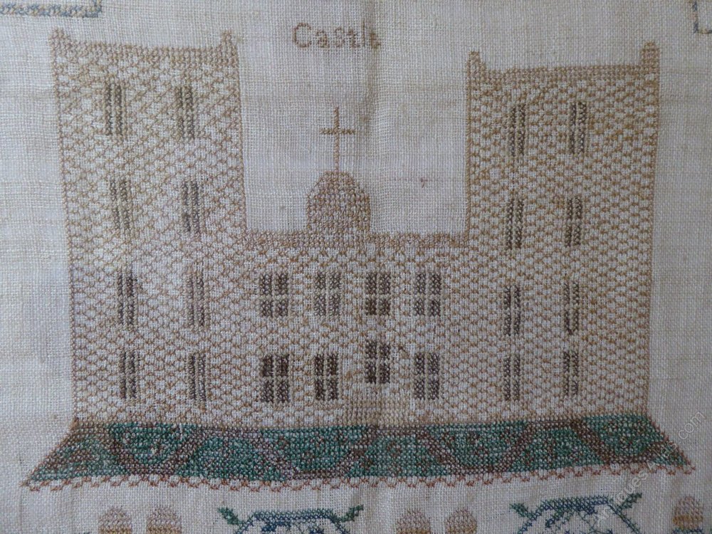 Antiques Atlas Victorian Needlework Sampler Sarah Piert Castle