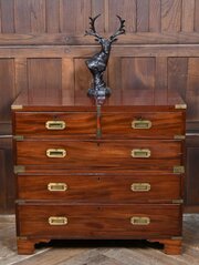 19th?Century Mahogany Campaign Chest 