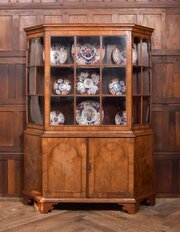 19th Century Dutch Walnut Display Cabinet
