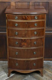 Edwardian Mahogany Bow- Front Chest Of Drawers