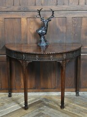 Edwardian Mahogany Demi Lune Console Table