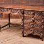 Edwardian Oak Carved Knee hole Desk