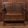 Edwardian Oak Monks Bench / Hall Seat