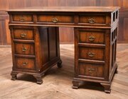 Edwardian Walnut Pedestal Writing Desk