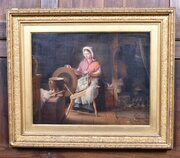  James Kyd Oil On Panel – Spinning Maid 