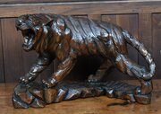 Japanese Tiger Wooden Sculpture