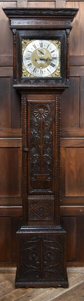 Oak Longcase Clock Signed Jn° Smith, Macclesfd