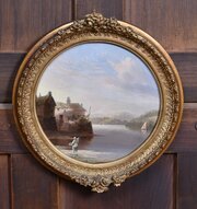 Oil On Board River Scene